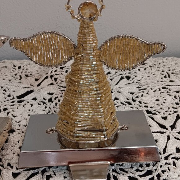 2 Chrome Christmas Stocking Holders Ornaments - Picture 4 of 5